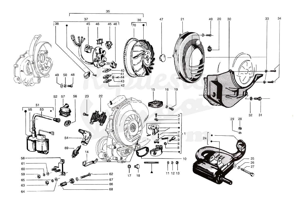 DESPIECE VESPA PX125 T5 ELESTART 1987 CHASIS 108C MOTOR 108M LÁMINA 4 - ENCENDIDO - ESCAPE - CAJA CONEXIONES - CUBRE CARTER - SELECTOR DESPIECE VESPA PX125 T5 ELESTART 1987 CHASIS 108C MOTOR 108M LÁMINA 4 - ENCENDIDO - ESCAPE - CAJA CONEXIONES - CUBRE CARTER - SELECTOR