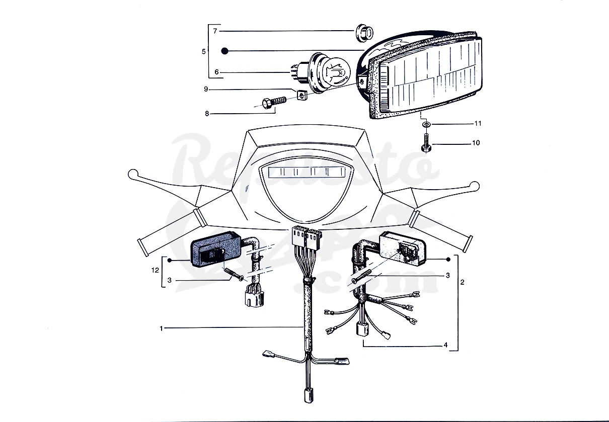 DESPIECE VESPA PX125 T5 SPORT 1987 CHASIS 98C MOTOR 98M LÁMINA 16 - GRUPO ELÉCTRICO - MANILLAR DESPIECE VESPA PX125 T5 SPORT 1987 CHASIS 98C MOTOR 98M LÁMINA 16 - GRUPO ELÉCTRICO - MANILLAR