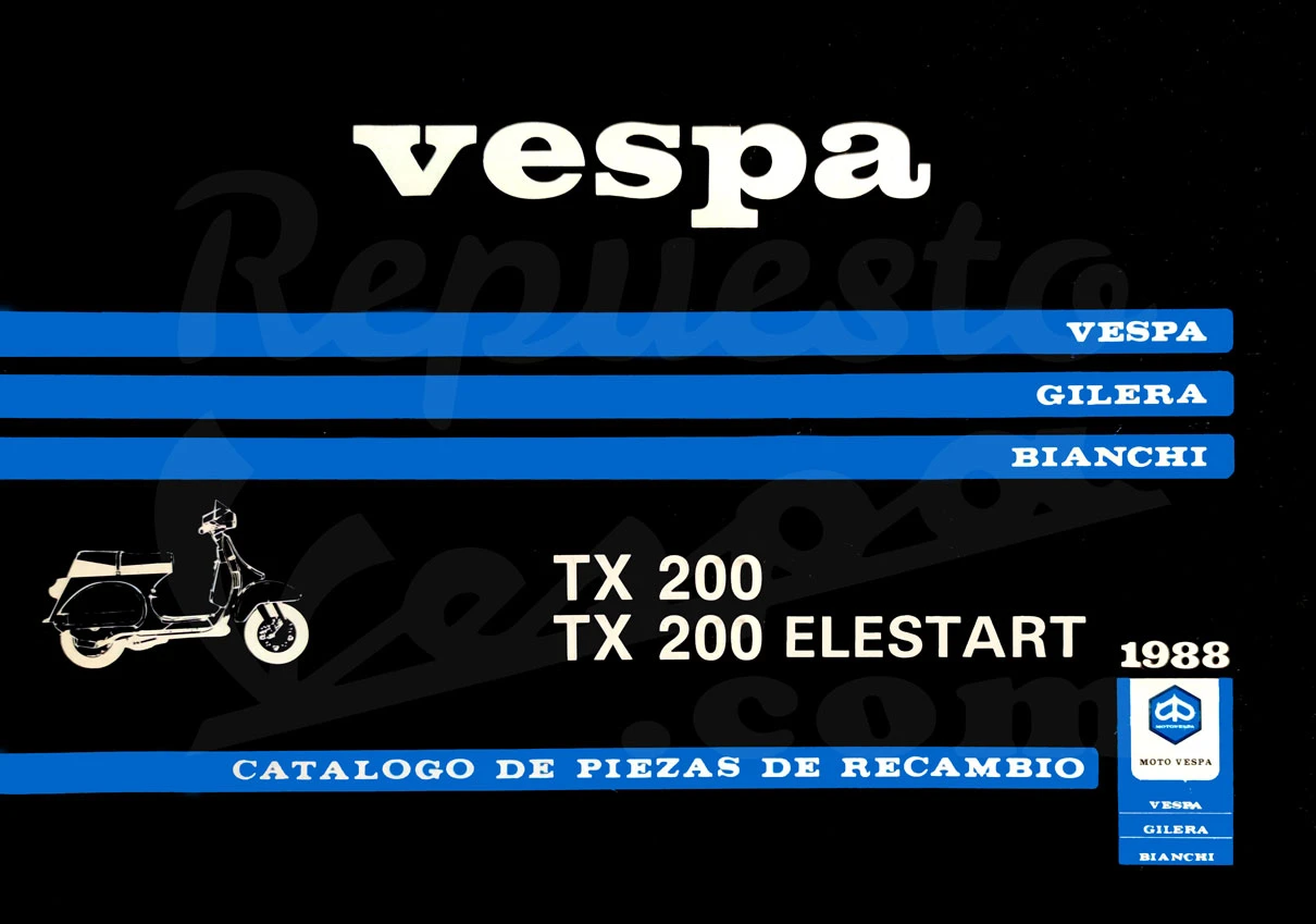 Despiece Vespa TX 200 Portada Despiece Vespa TX 200